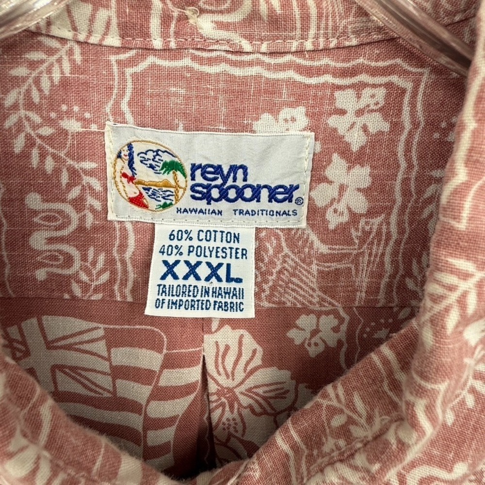 Vtg Reyn Spooner Sz 3XL Y2K Rust Red Lahaina Sailor Floral Hawaiia Kloth Popover - Picture 3 of 12